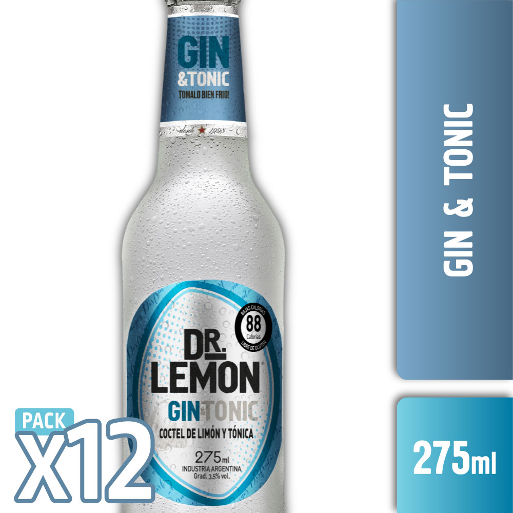 DR LEMON GIN & TONIC 275ml x12