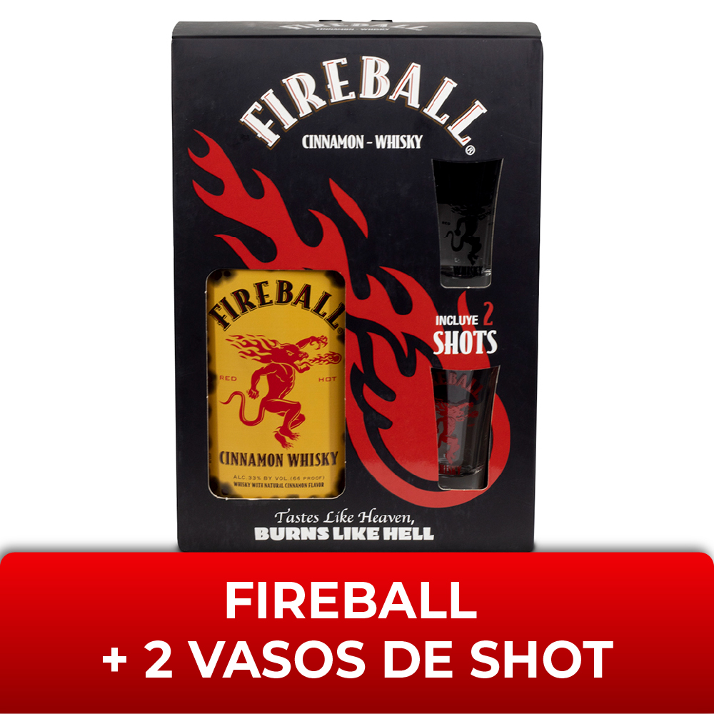 Fireball 750cc+ 2 Vasos de Shot
